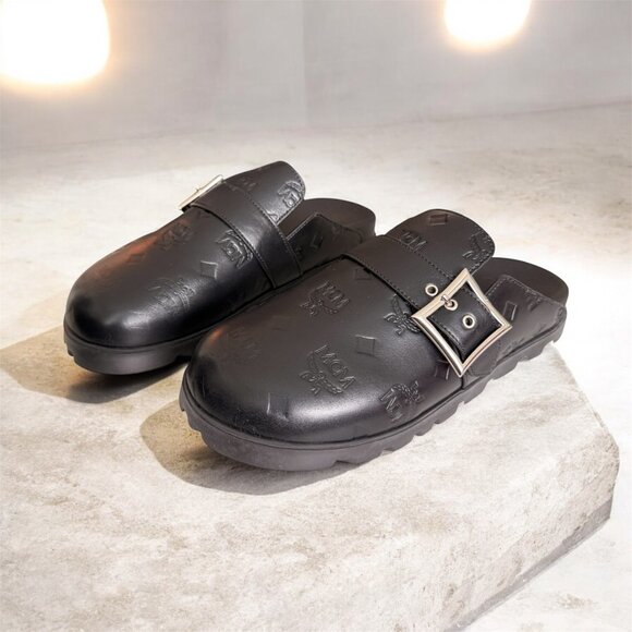 MCM Leather Men\'s Buckle Clogs (Flat Mule In Black) Size 45 main image 9